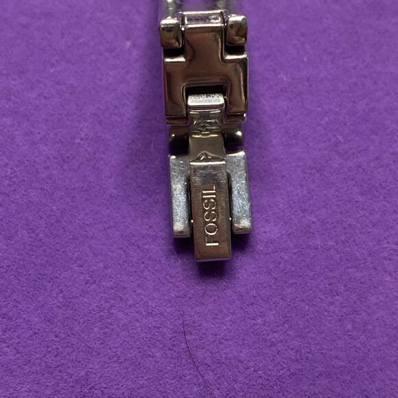 💛 Fossil Pink & Silver Bic Tic Digital Cat Analog Watch - Picture 3 of 5